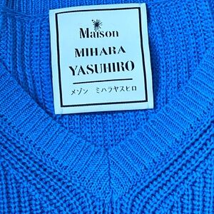 Miharayasuhiro Bright Blue V‑Neck Knit Sweater Vest